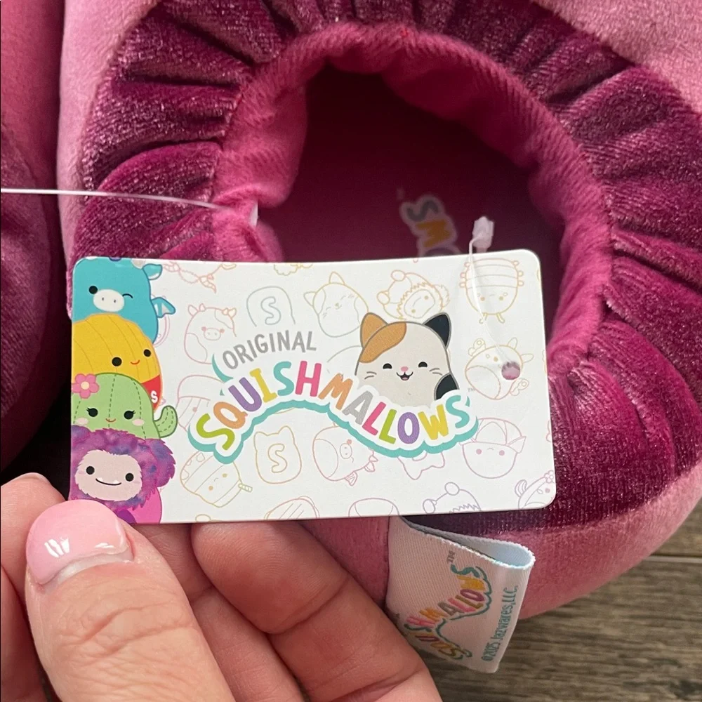 Squishmallows Plush Pink Racoon slippers Size 13/1